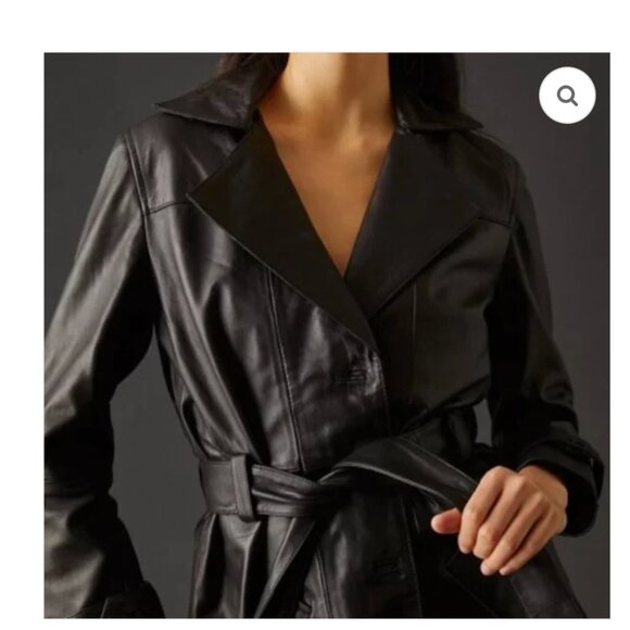 Free People Deadwood Terra Recycled Leather Trench Coat - Large  - NWT - Picture 10 of 16